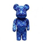 Home Decor Items Artistic Ornaments Collectible Figurine Chinese Blue Jacquard Fabric Texture Collectible Figure Doll Figurine Large Desktop Decorative Ornament