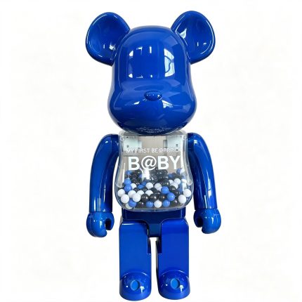 Home Decor Items Artistic Ornaments Collectible Figurine Royal Blue Transparent Bead Bear Figure Doll Figurine Large Desktop Decorative Ornament