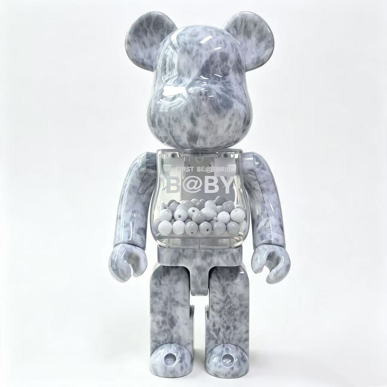 343e14623c2c4609b9a77f15e4946dbc Home Decor Items Artistic Ornaments Collectible Figurine Grey Marble Transparent Bead Collectible Bear Figure Doll Figurine Large Desktop Decorative Ornament - Image 1