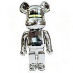 Home Decor Items Artistic Ornaments Collectible Figurine Silver Mirror Electroplated Street Logo Bear Figure Doll Figurine Large Desktop Decorative Ornament