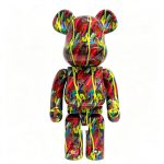 Home Decor Items Artistic Ornaments Collectible Figurine Colorful Graffiti Striped Collectible Bear Figure Doll Figurine Large Desktop Decorative Ornament