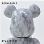 Home Decor Items Artistic Ornaments Collectible Figurine Grey Marble Transparent Bead Collectible Bear Figure Doll Figurine Large Desktop Decorative Ornament - Image 3