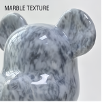 Home Decor Items Artistic Ornaments Collectible Figurine Grey Marble Texture Collectible Bear Figure Doll Figurine Large Desktop Decorative Ornament - Image 2
