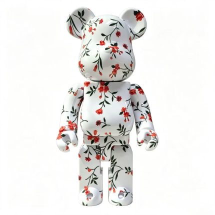 Home Decor Items Artistic Ornaments Collectible Figurine White Floral Print Collectible Bear Figure Doll Figurine Large Desktop Decorative Ornament