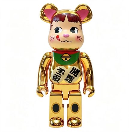 Home Decor Items Artistic Ornaments Collectible Figurine Gold Electroplated Fortune Cartoon Bear Figure Doll Figurine Large Desktop Decorative Ornament