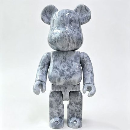 Home Decor Items Artistic Ornaments Collectible Figurine Grey Marble Texture Collectible Bear Figure Doll Figurine Large Desktop Decorative Ornament