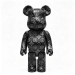 Home Decor Items Artistic Ornaments Collectible Figurine Black Vintage Pattern Texture Bear Figure Doll Figurine Large Desktop Decorative Ornament