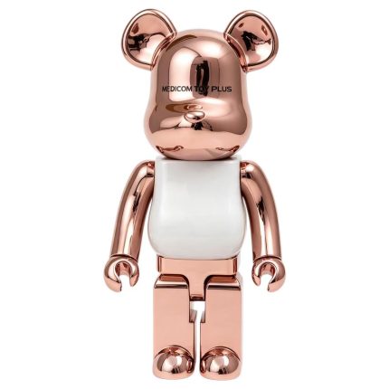 Home Decor Items Artistic Ornaments Collectible Figurine Rose Gold Two-Tone Bear Figure Doll Figurine Large Desktop Decorative Ornament