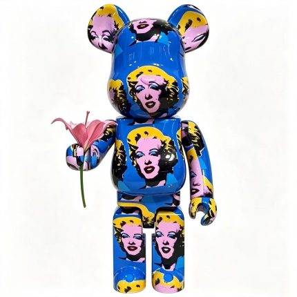 Home Decor Items Artistic Ornaments Collectible Figurine Pop Art Portrait With Flower Collectible Bear Figure Doll Figurine Large Desktop Decorative Ornament
