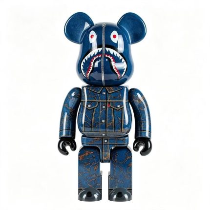 Home Decor Items Artistic Ornaments Collectible Figurine Denim Shark Pattern Streetwear Doll Figurine Large Desktop Decorative Ornament