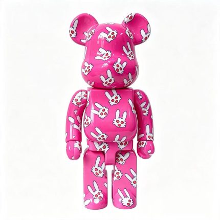 Home Decor Items Artistic Ornaments Collectible Figurine Pink Bunny Print Collectible Figure Doll Figurine Large Desktop Decorative Ornament