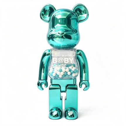 Home Decor Items Artistic Ornaments Collectible Figurine Cyan Electroplated Transparent Bead Collectible Bear Figure Doll Figurine Large Desktop Decorative Ornament