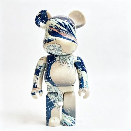 Home Decor Items Artistic Ornaments Collectible Figurine Ocean Wave Pattern Collectible Bear Figure Doll Figurine Large Desktop Decorative Ornament