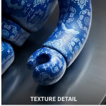 Home Decor Items Artistic Ornaments Collectible Figurine Chinese Blue Jacquard Fabric Texture Collectible Figure Doll Figurine Large Desktop Decorative Ornament - Image 3