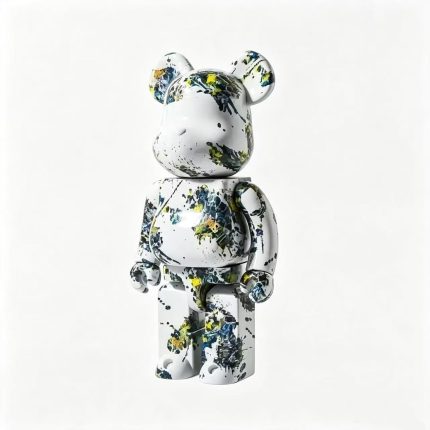 Home Decor Items Artistic Ornaments Collectible Figurine Pollock Splatter Art Collectible Bear Figure Doll Figurine Large Desktop Decorative Ornament