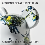 Home Decor Items Artistic Ornaments Collectible Figurine Pollock Splatter Art Collectible Bear Figure Doll Figurine Large Desktop Decorative Ornament - Image 2