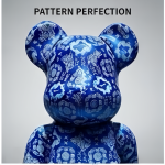 Home Decor Items Artistic Ornaments Collectible Figurine Chinese Blue Jacquard Fabric Texture Collectible Figure Doll Figurine Large Desktop Decorative Ornament - Image 2