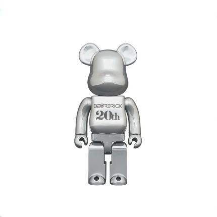 Home Decor Items Artistic Ornaments Collectible Figurine 20th Anniversary Silver Electroplated Collectible Figure 400% Doll Figurine Large Desktop Decorative Ornament