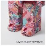 Home Decor Items Artistic Ornaments Collectible Figurine Pink Cartoon Graffiti Collectible Bear Figure Doll Figurine Large Desktop Decorative Ornament - Image 3